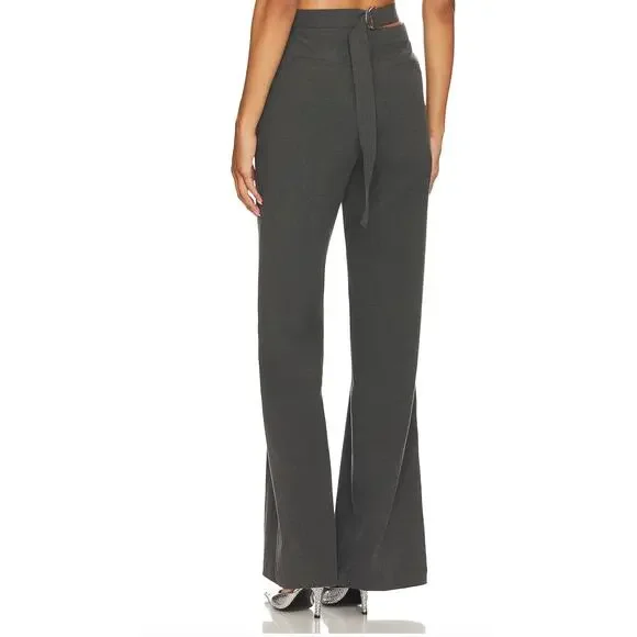 Camila Coelho Charcoal Gray Trouser Pant LARGE Hip Cut Out Wide Flare Leg $238 - Picture 3 of 11